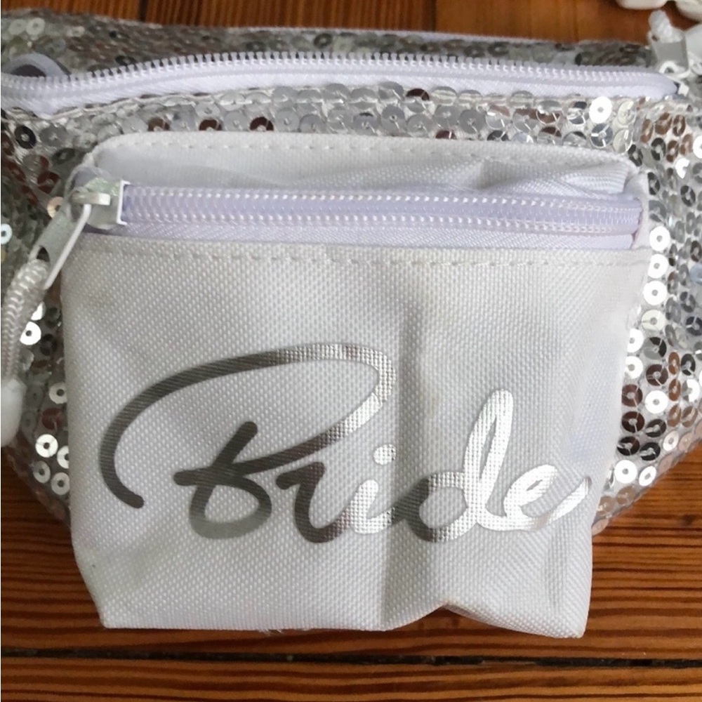 Silver Sequin Bride Fanny Pack